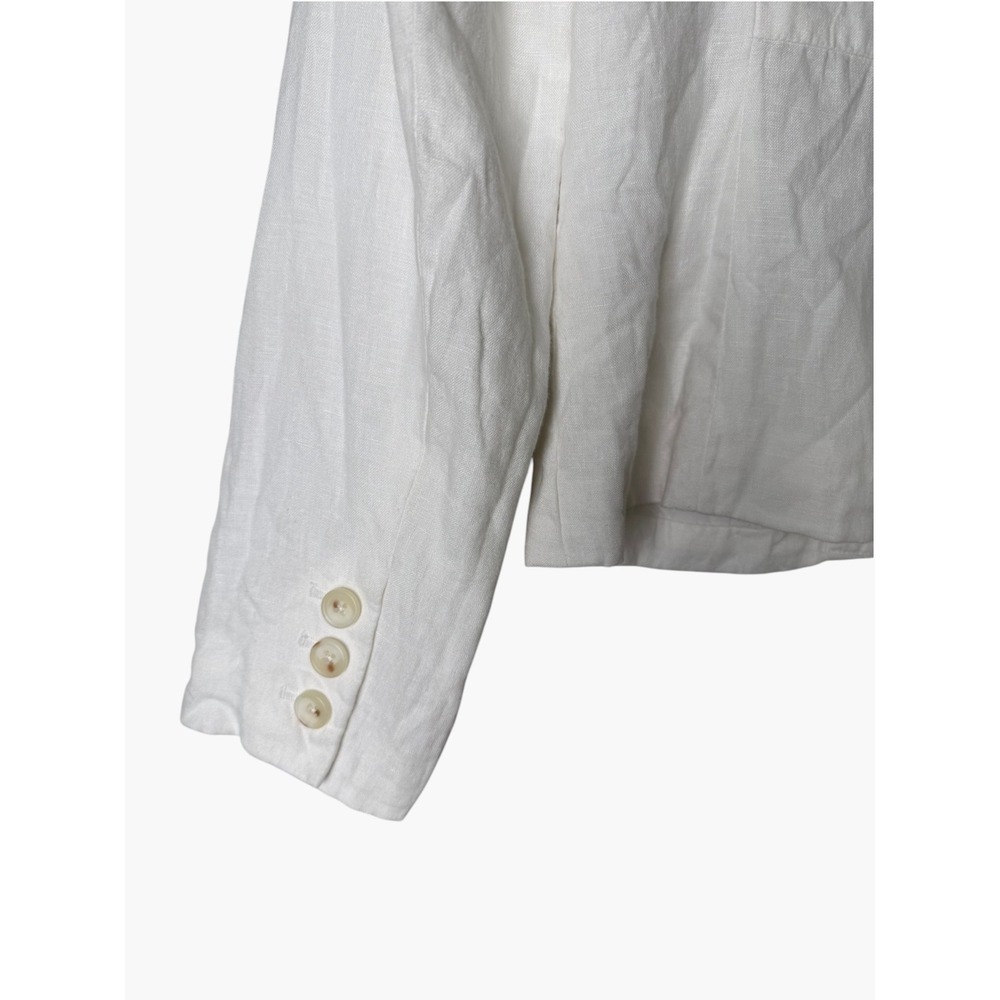 Banana Republic White 100% Linen Blazer Jacket Lined, Size 4 - Picture 6 of 7